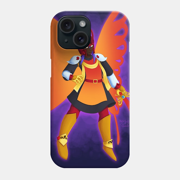 Morpho Knight Gijinka (with Background) Phone Case by KirbyTardos