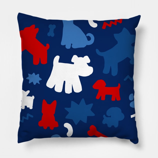 Simple Dogs in maritime colors Pillow by XOOXOO