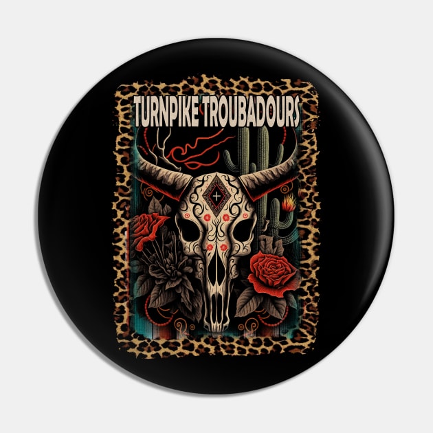 Turnpike Troubadours Bull-Skull Country Music Lyrics Flowers Pin by Beetle Golf