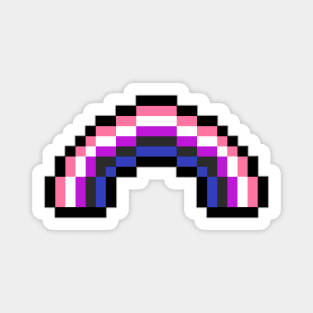 Pixel Rainbow Design in Gender Fluid Pride Flag Colors Magnet