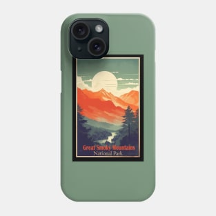 Great Smoky Mountains national park vintage travel poster Phone Case