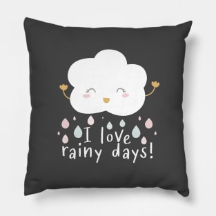 I Love Rainy Days Pillow