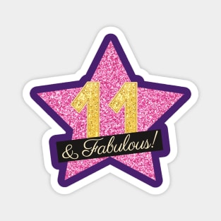 11th Birthday Gifts Women Fabulous - Pink Gold Magnet