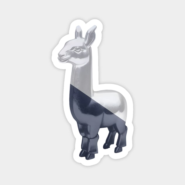 cool llama (Blue and White) Magnet by Geomhectic
