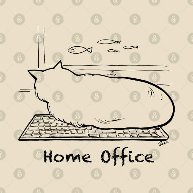 Home office with cat by juliewu