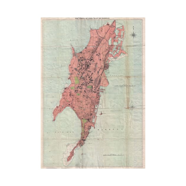 Vintage Map of Bombay India (1895) by Bravuramedia