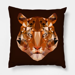 Tiger in Low Poly Pillow