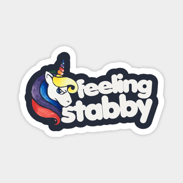 Feeling Stabby Unicorn Magnet by bubbsnugg