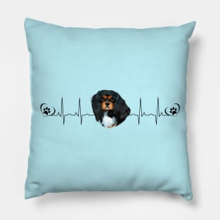 My Heart Beats for my Black and Tan Cavalier King Charles Spaniel Pillow