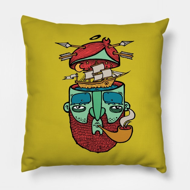 Journey Within: The Mind Travelers Odyssey Pillow by Illustory