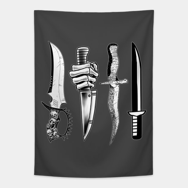 KNIVES AND DAGGERS Tapestry by ZODD