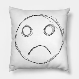 Dark and Gritty Sad Face Emoji Pillow