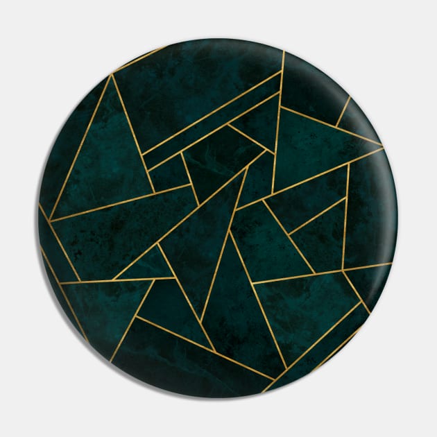 Cracked Teal and Gold - Luxury Mosaic Pattern Pin by Ambience Art