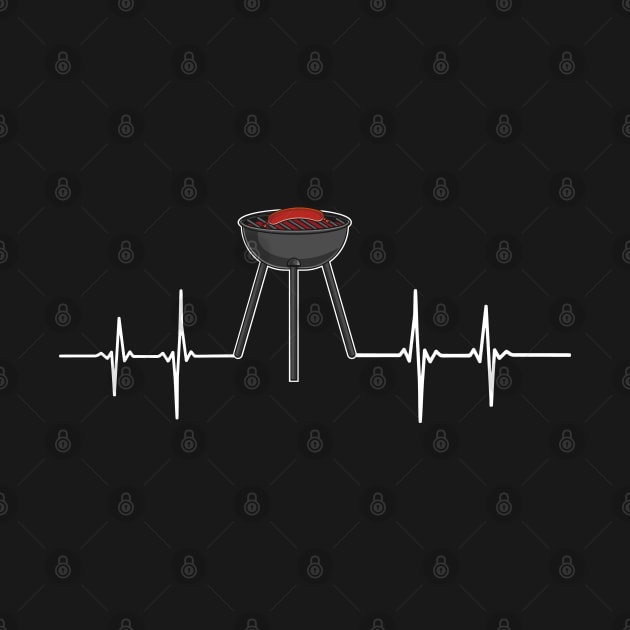 BBQ Passion - Grill Heartbeat EKG Barbecue by Shirtbubble