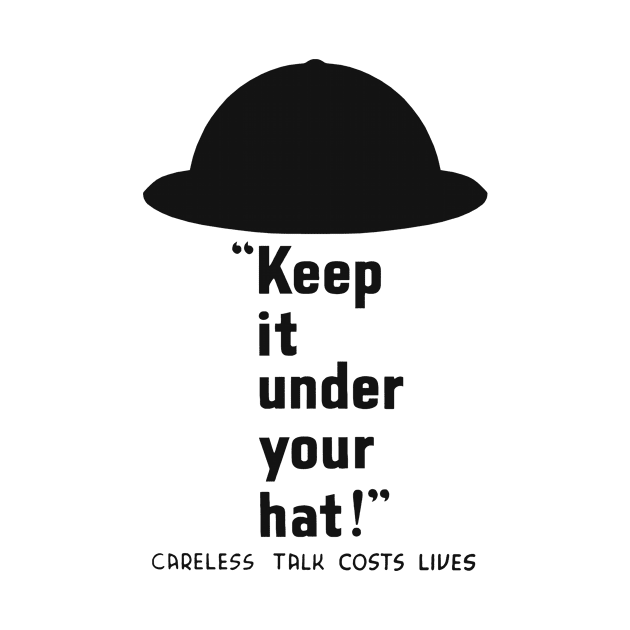 Keep It Under Your Hat - WW2 Propaganda by warishellstore