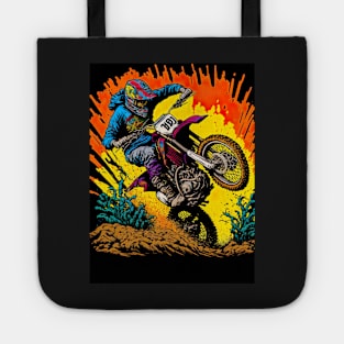 Dirt Bike With Orange Splash Tote