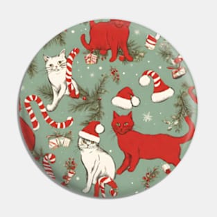 cute cat pattern Christmas theme Pin