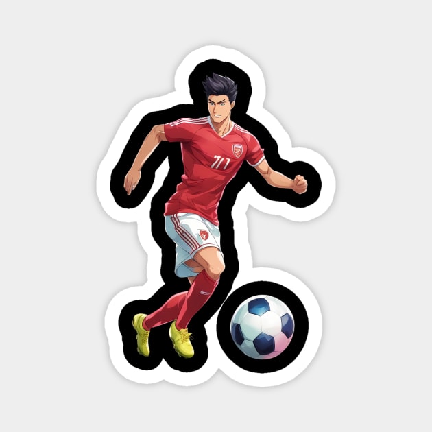 Football Run Kick Goal Magnet by animegirlnft