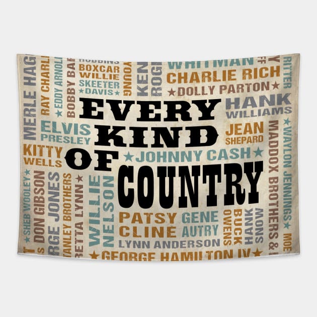 Every Kind Of Country Music Tapestry by PLAYDIGITAL2020