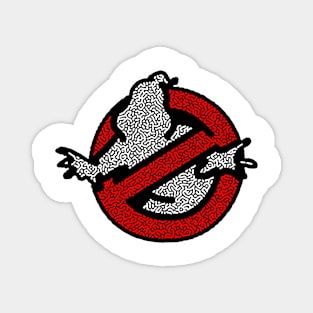 Unique Ghostbuster in Abstract White, Red and Black Magnet