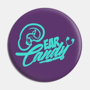 Ear Candy Studio (Turquoise Print) T-Shirt Pin