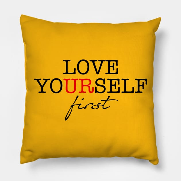 Love Yourself First Motivational Words Pillow by ActivLife