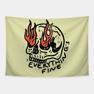 Funny Everything is Fine Skeleton Tapestry