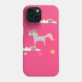 cute grau unicorn Phone Case