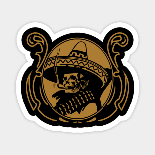 graphic sombrero coboy skull Magnet