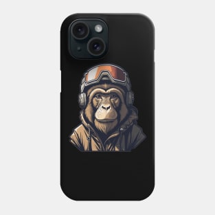 Monkey Wear Winter Sport. Phone Case