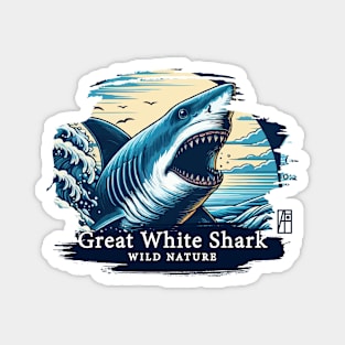 Great White Shark - WILD NATURE - GREAT WHITE SHARK -16 Magnet