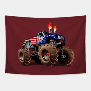 Cartoon monster truck Tapestry