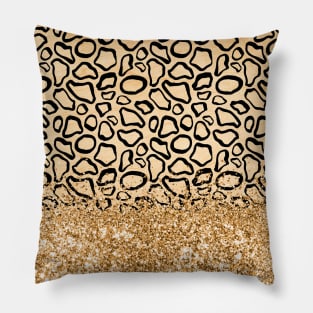 Giraffe skin gold glitter Pillow