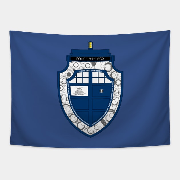 TARDIS of Arms Tapestry by whobot