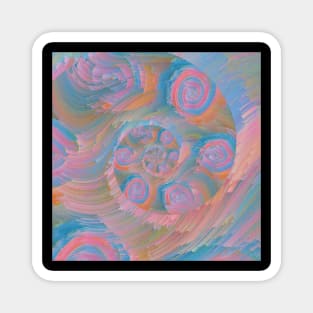 Rainbow Pastels Groovy 70s Magnet