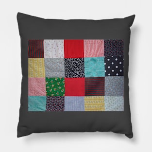 unique and quirky vintage fabric colorful cottagecore patchwork Pillow