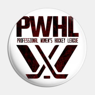 Distressed red black pwhl logo Pin