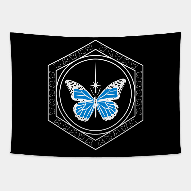 Butterfly Between Worlds Tapestry by LazyDayGalaxy