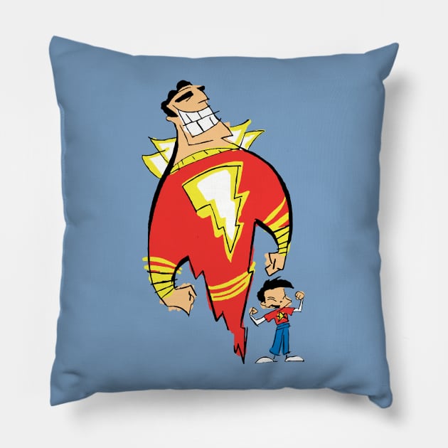 Billy Batson and the magic of Shazam Pillow by cjguido2