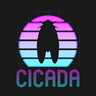 Retro Vintage Vaporwave Cicada Minimalist T-Shirt