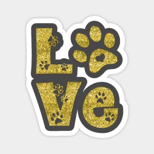 gold glitter for cats lovers Magnet