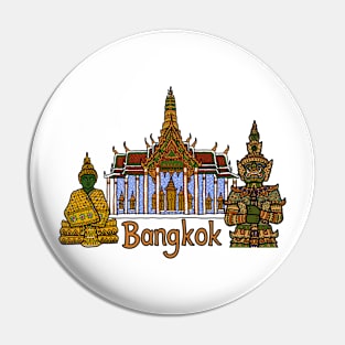 Wat Phra Kaew, the Grand Palace with Emerald Buddha and Yaksha giant demon. Pin