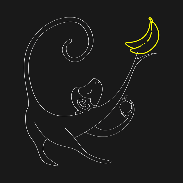 Monkey with a banana by Imutobi