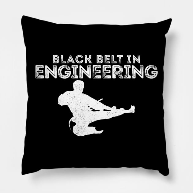 BLACK BELT IN ENGINEERING Pillow by giovanniiiii