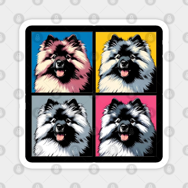 Pop Retro Keeshond Art - Cute Puppy Magnet by PawPopArt