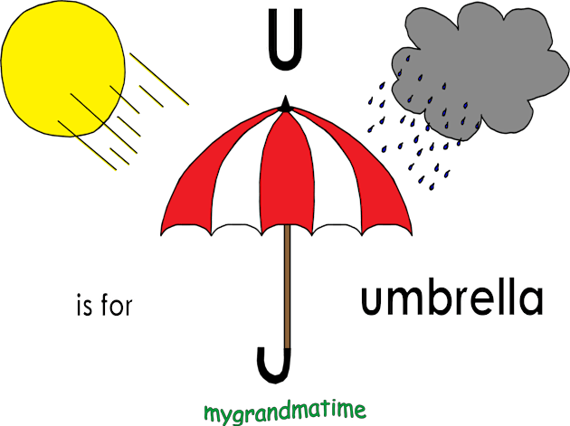 U is for umbrella Kids T-Shirt by mygrandmatime