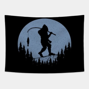 Bigfoot Fishing Tapestry