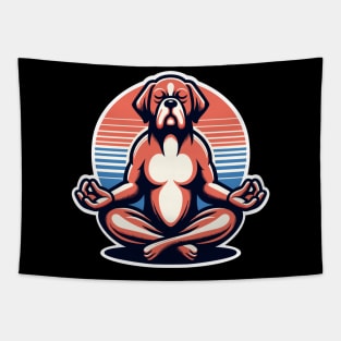 Dog meditating Tapestry