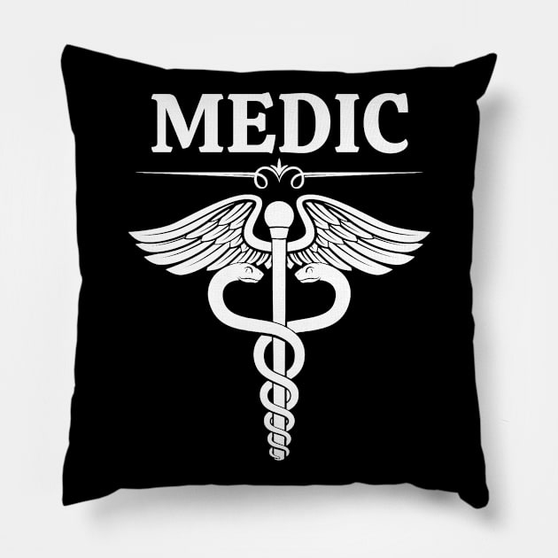 Medic - caduceus staff Pillow by RIVEofficial