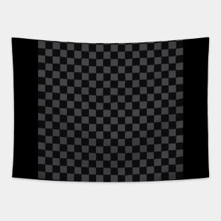 Wonky Checkerboard, Black and Grey Tapestry